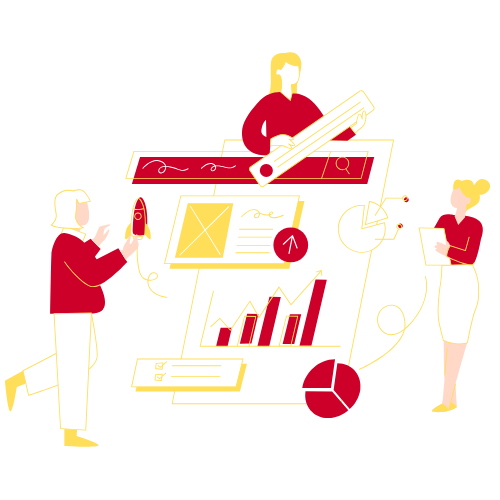 team working on a web frontend